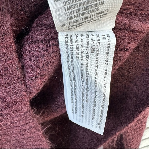 NWT Abercrombie & Fitch Maroon Pullover Dolman Sleeve Knit Sweater - Picture 10 of 10